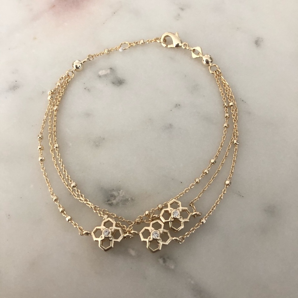 NWOT Kendra Scott Gold Bracelet with White Accents